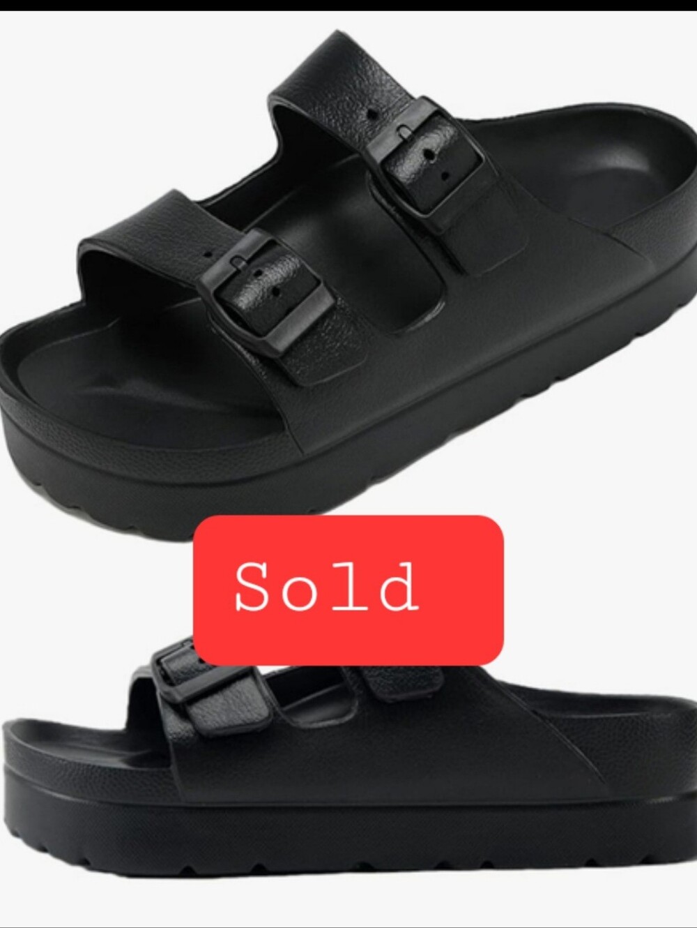 Black Double Buckle Sandals- LIKE NEW